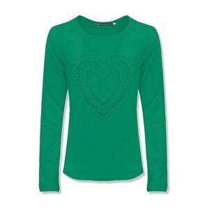 Toddler Girls Long sleeve heart top sz 3-4t green